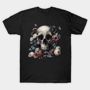 Skull Mushrooms Moths T-Shirt